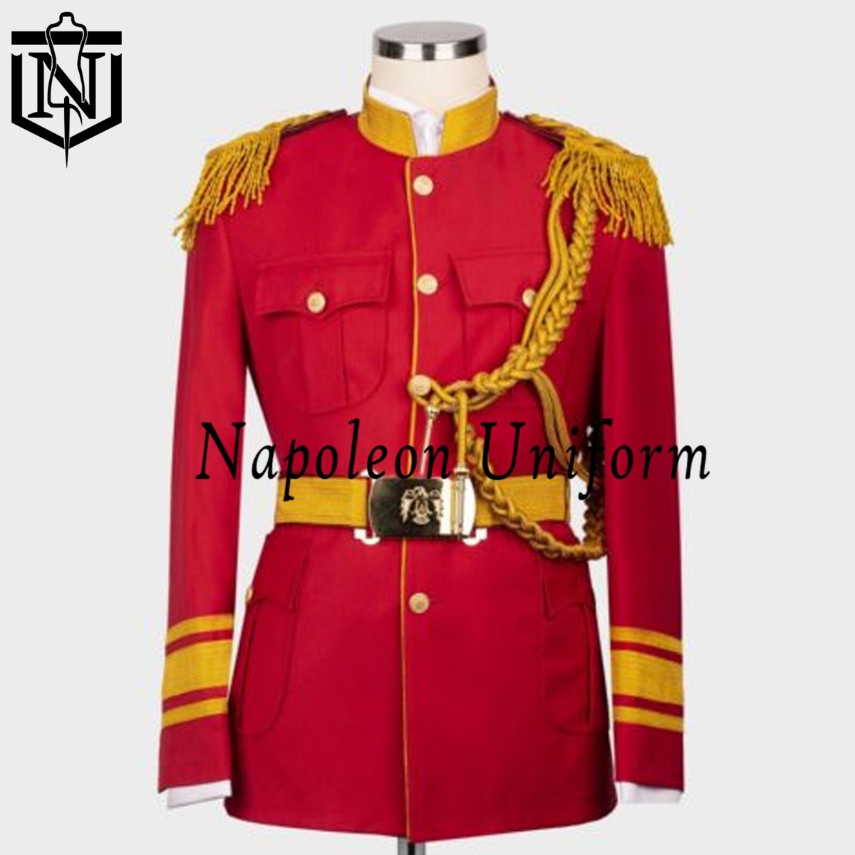 red military dress jacket LONG RED MILITARY JACKET