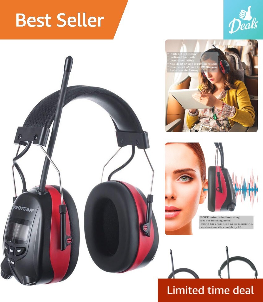 Wireless Noise-Canceling AM FM Radio Headphones Bluetooth