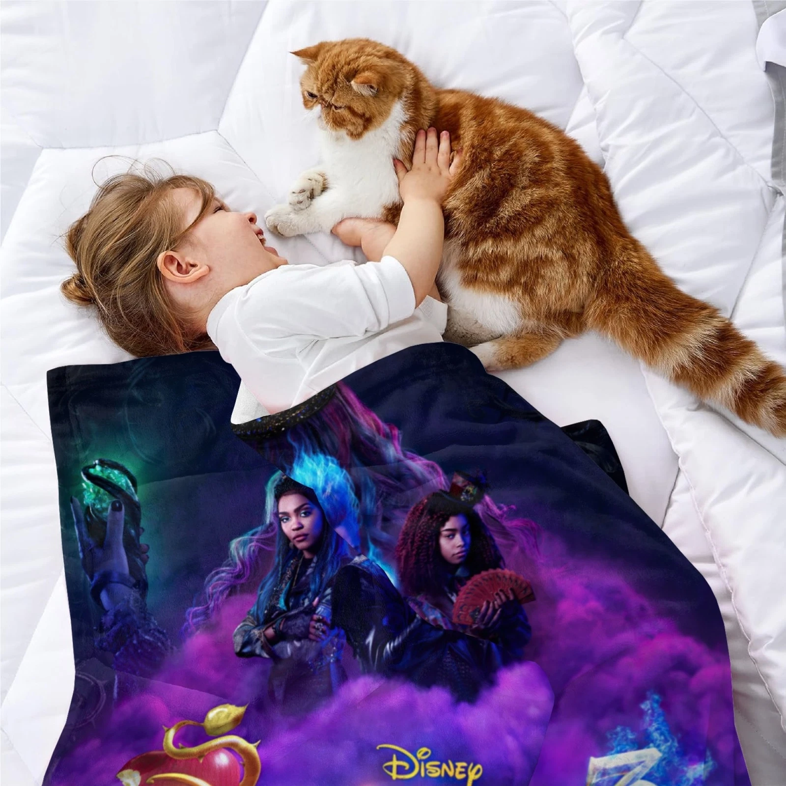 Descendants Flannel Blanket, Soft Fleece for Sofa and Bed, Cozy Lightweight Gift