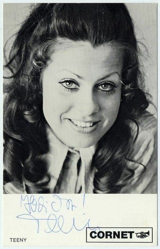 Autogrammkarte Teeny Cornet Schallplatten Schlager signiert = Brigitte Brüning - 第 1/2 張圖片