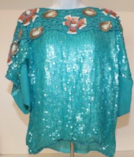 Vintage 100 Silk Sequined Blouse - Beautifully Made