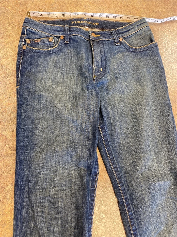 Jeans jeans stretch feminino Pure Color lavagem média algodão tamanho 31 - Imagem 4 de 4
