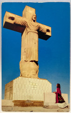 Cristo Rey The Christ of the Rockies Mexico USA Border Vintage Unposted Postcard