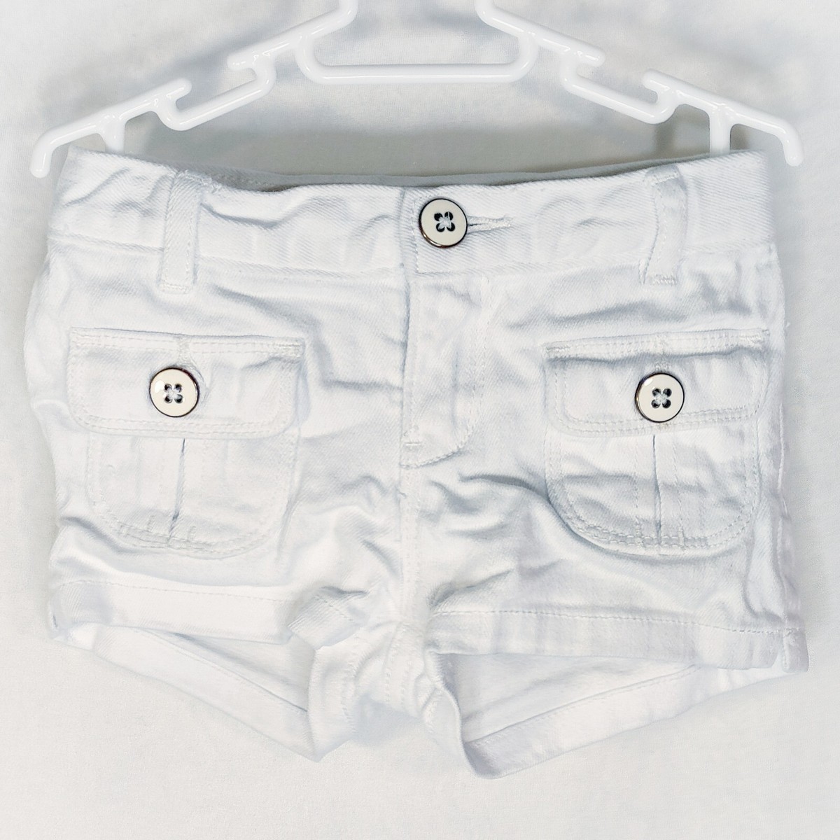 Baby Gap 1969 Toddler Girls Size Shorts White Front Button Pockets
