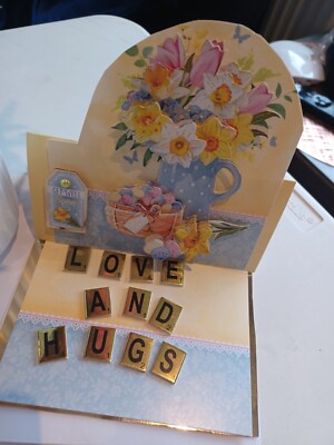Get Well Springtime Decoupage Staffelei Karte