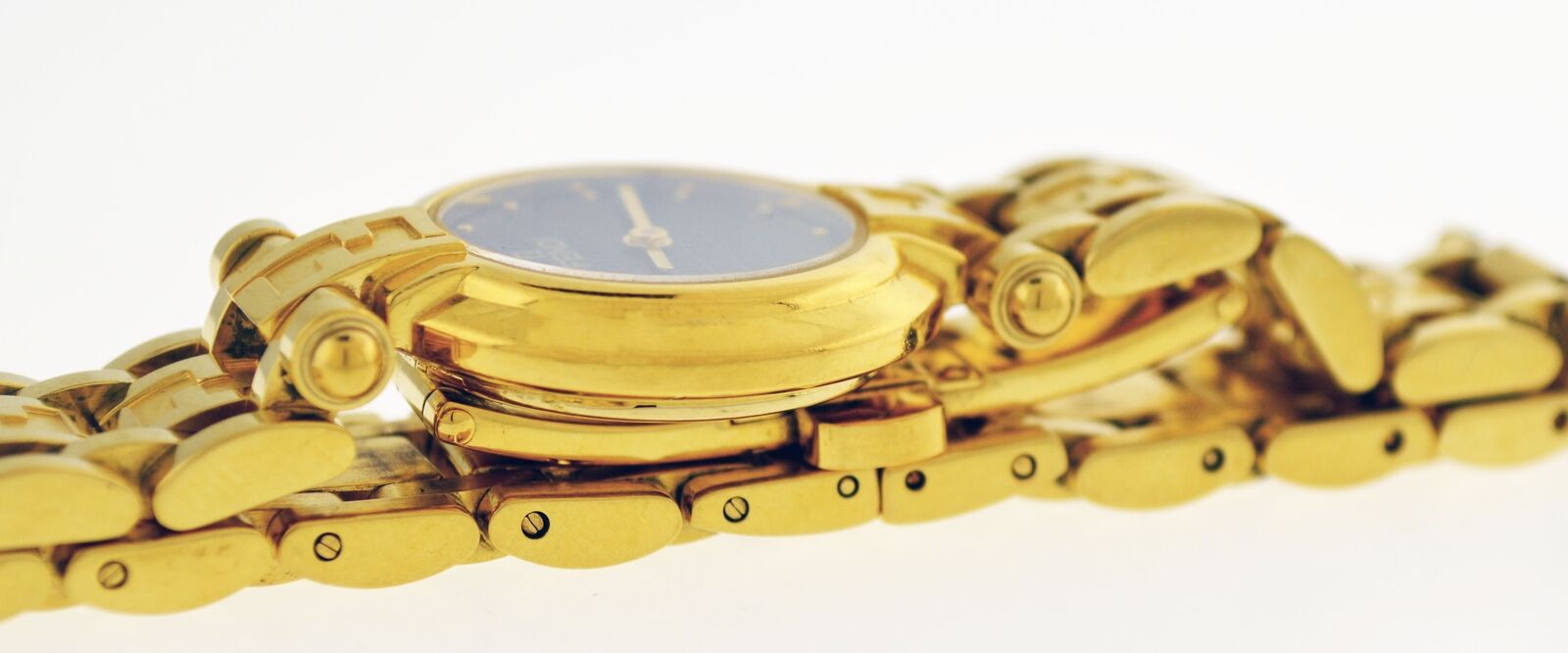 Fendi Forever 25mm Gold Tone FF Repeating Logo Black Dial Quartz Watch  004-271