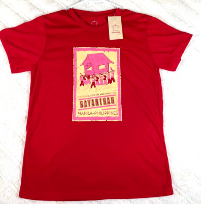 Kamisa by Kultura Mens Shirt Retro Solid Red Sz S