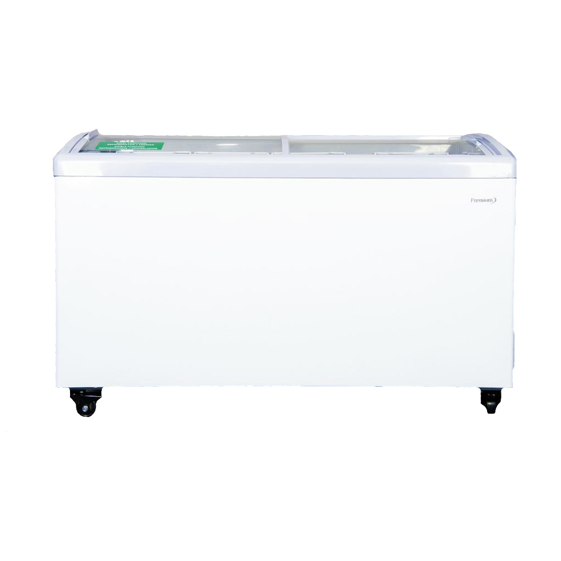 Premium 9.5 Cu Ft. Chest Freezer with Curved Glass Top in White