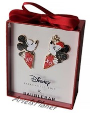 Disney Parks BaubleBar Mickey And Minnie Mouse Heart Pavé XOXO Love Earrings