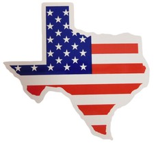 USA Flag Texas Map State Shaped Vinyl Decal Bumper Sticker