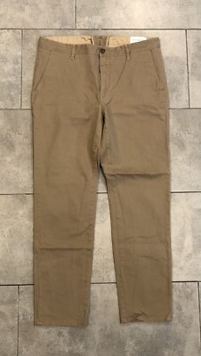 Mott & Bow Pants Mens 34x28 The Twill Chino Charles Khaki Cotton Stretch