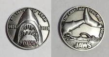 JAWS Coin 1975 2025 Anniversary Metal Coin shark Jaws Movie