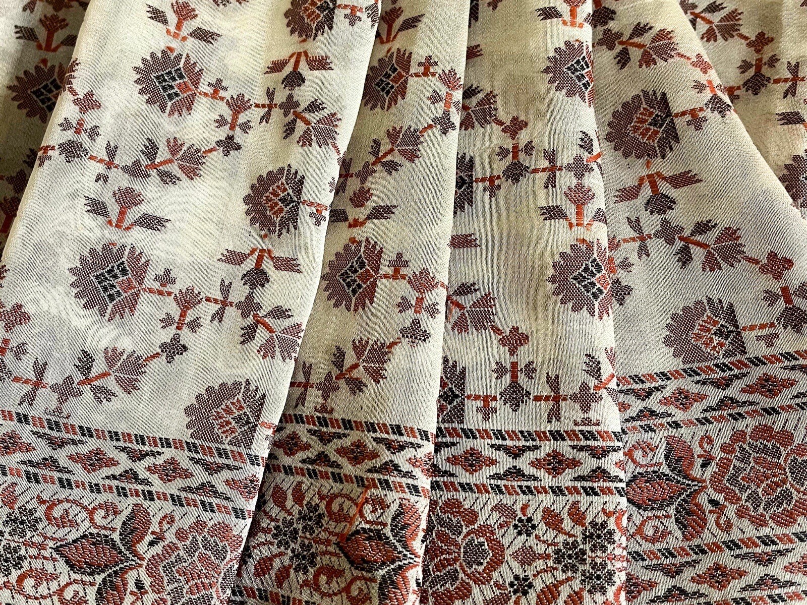 Vintage Brocade Saree Sari Woven Sarees Craft Fabric