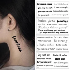 Temporary Tattoo Sticker Words Letters Pattern BodyArt Water Transfer Mini Sizeɞ