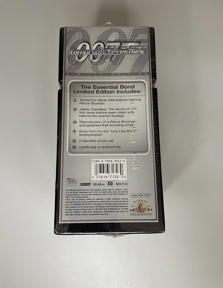 VHS Box Set James Bond 007 Tomorrow Never Dies Limited Edition 1998 MGM Movies - Image 2 of 4