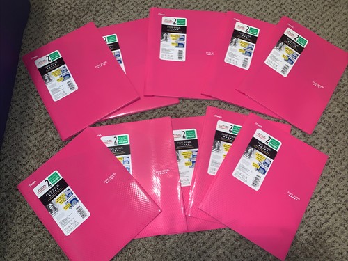 23 Mead Fünf Sterne 2 Taschenordner 3 Loch Kunststoff Rautenmuster Rosa Posten Neu mit Etikett