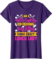 Lunch Lady Cafeteria School Food Service Crew Kitchen Ladies' Crewneck T-Shirt