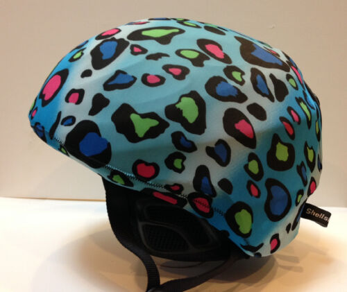 Ski & Sport Helmet cover by Shellskin. Blue Confetti print Spandex. 1 Size - Afbeelding 1 van 2