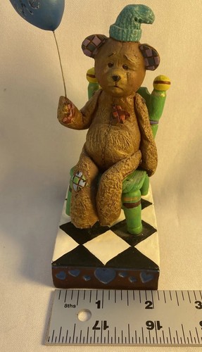 Jim Shore Max Teddy Bear On Chair Holding Balloon Wub Me Figurine 1996 - Picture 9 of 9
