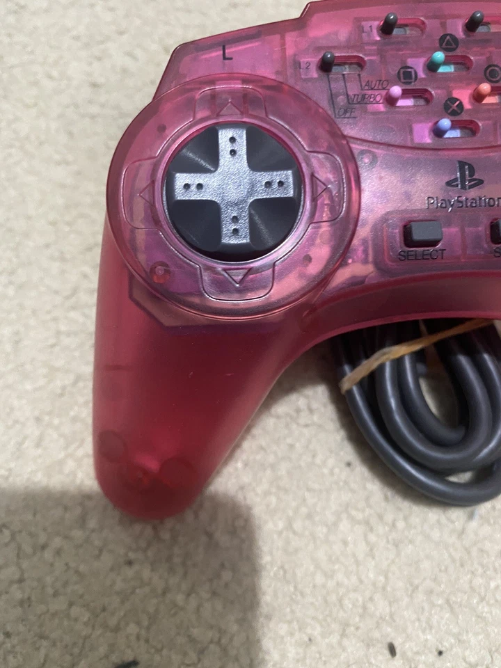 Playstation 2 PS2 PlayStation ASCII Pad V2 Clear Red Controller pad Tested Work - Image 2 of 4