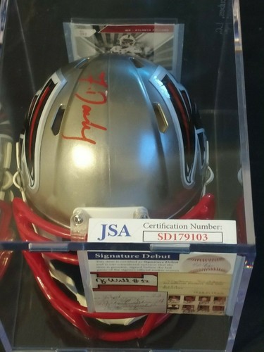 FRANK DARBY Signed Atlanta Falcons Flash Alternate Speed Mini Helmet (JSA COA) - Picture 4 of 9