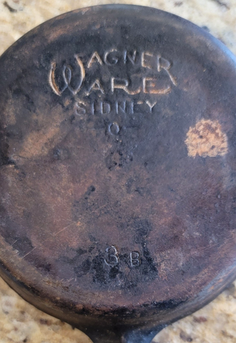 Vintage Wagner Ware Sidney 0 3B Skillet Cast Iron FLAT - Afbeelding 2 van 7