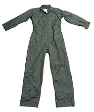 NWOT VTG US MILITARY ISSUE GREEN PILOTS FLIGHT SUIT, COVERALLS CWU-27/P, 42L FR