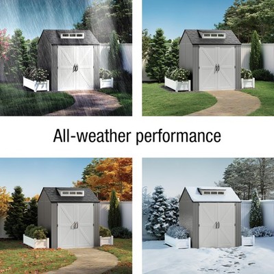 Rubbermaid Resin Outdoor Storage Shed With Floor (7 x 7 Ft) 7'x7