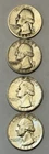 Lot of 4- Washington Quarters 1943S, 57D, 61P, 63D, 90% Silver #36