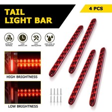 15" 4PCS Red Bar LED Light Tail Turn Rear Lamp Brake Strip For Heavy Duty Trucks