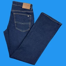 Buffalo David Button Jeans Mens Size 32x32 Slim Boot King Dark Blue Denim