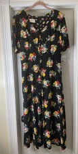 NWOT Susan Bristol VTG Floral Maxi Shift Dress Cottagecore Size 14