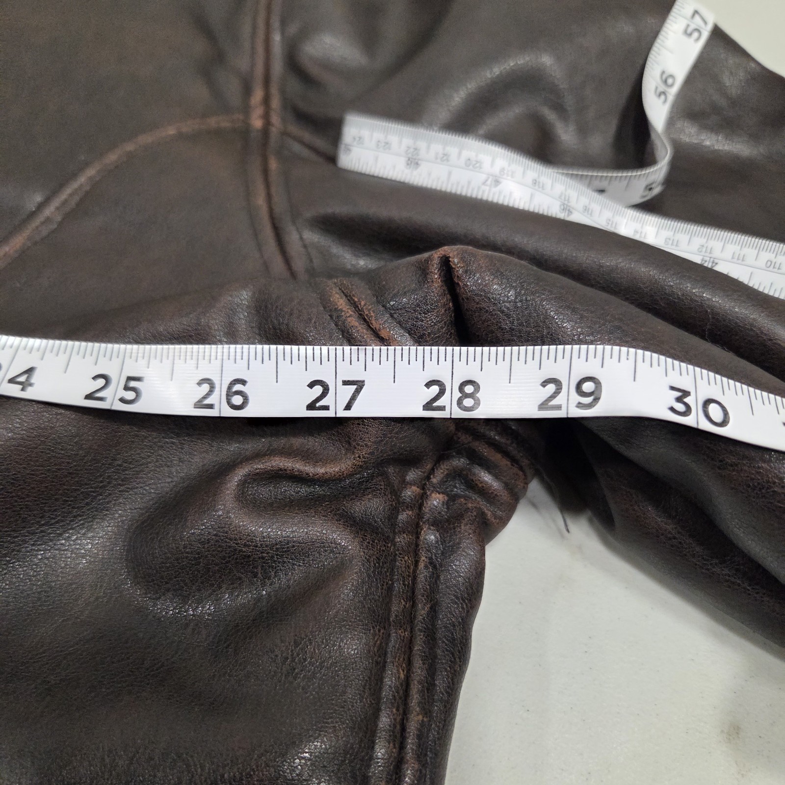 Learsi Men’s 3X Faux Leather Sherpa Lined Brown Jacket Aviator Shearling Coat