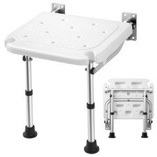 Folding Shower Bench Wall Mounted Flip-up Bath Seat Non-slip Bathroom Chair UK