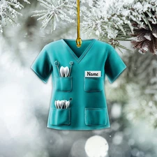 Personalized Dental Assistant Christmas Ornament, Dentist Hanging Ornament Decor