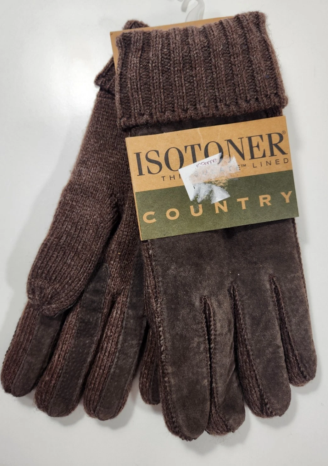 Isotoner Thinsulate Lined Men’s Gloves Country Brown Leather/Suede One Size