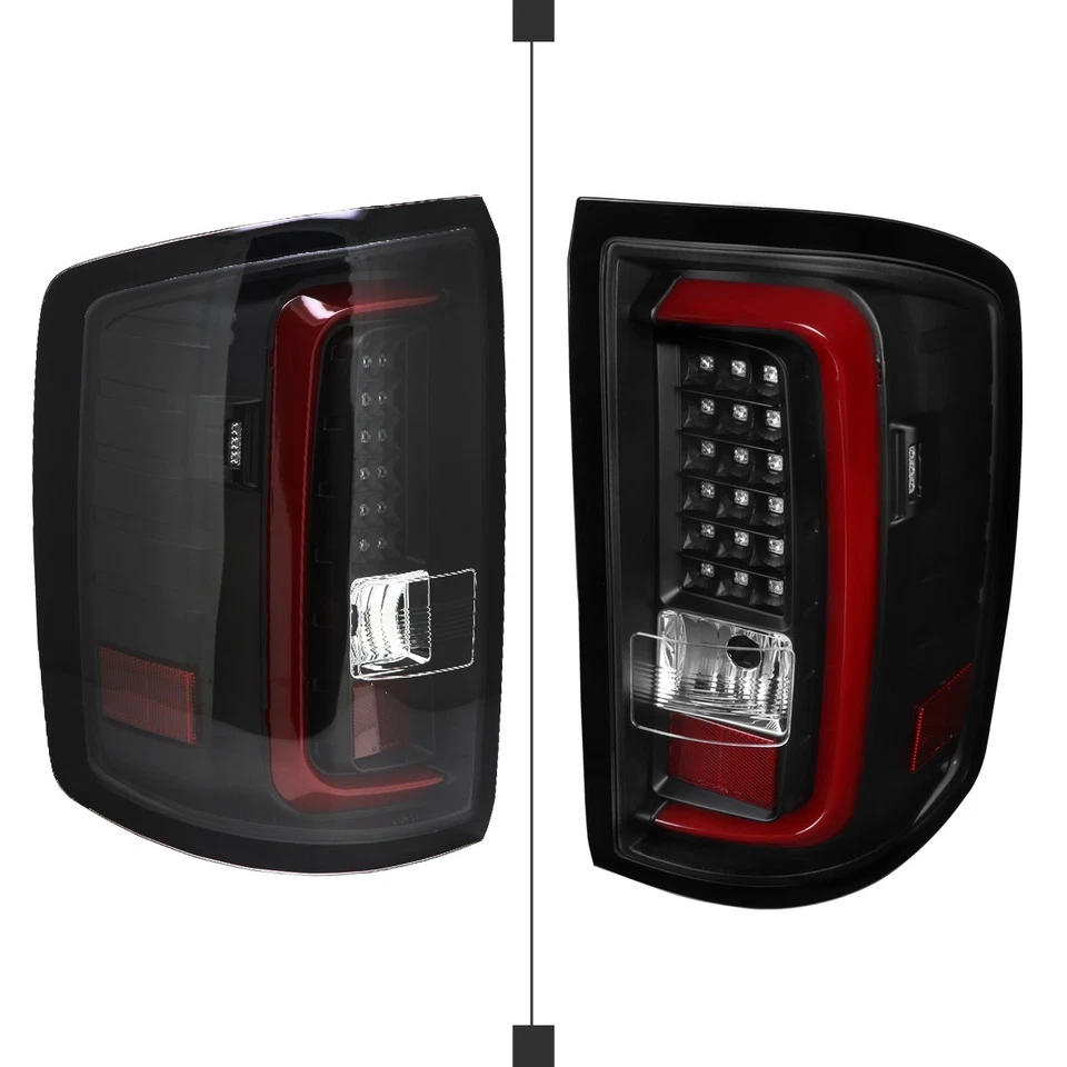 Black Tail Lights Fits 2014-2018 GMC Sierra 1500 2500 3500 Red LED Bar Lamps L+R - Изображение 4 из 4