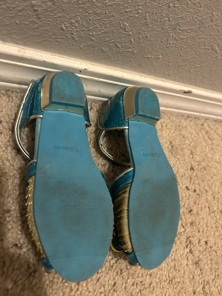 NUEVO DISNEY STORE ALADDIN PRINCESA JAZMÍN AZUL DORADO ZAPATO DISFRAZ 11 12 Foto 4 de 4