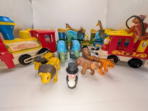 Circus Train Set Vintage #991 (1973) - HUGE LOT - Working Horn & Hooks - 20+ Pcs