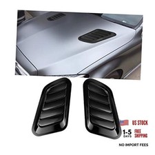 2PCS Universal Hood Air Vents for Car Hood Scoop, Bonnet Vent Hood Air Black