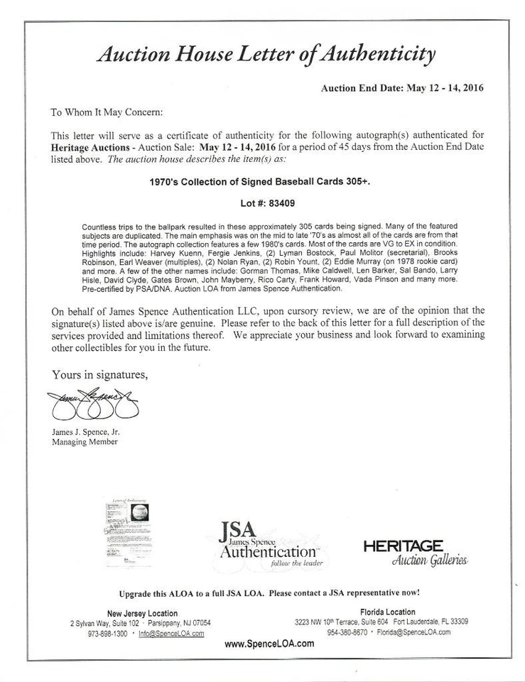 Original Autograph of Jim Wohlford, KC Royals, 1977 Topps #622, 1, JSA LOA - Image 3 of 4