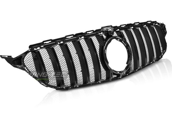 KüHlergrill Mercedes C-Klasse W205 18-21 Sport Look Schwarz Glossy-image