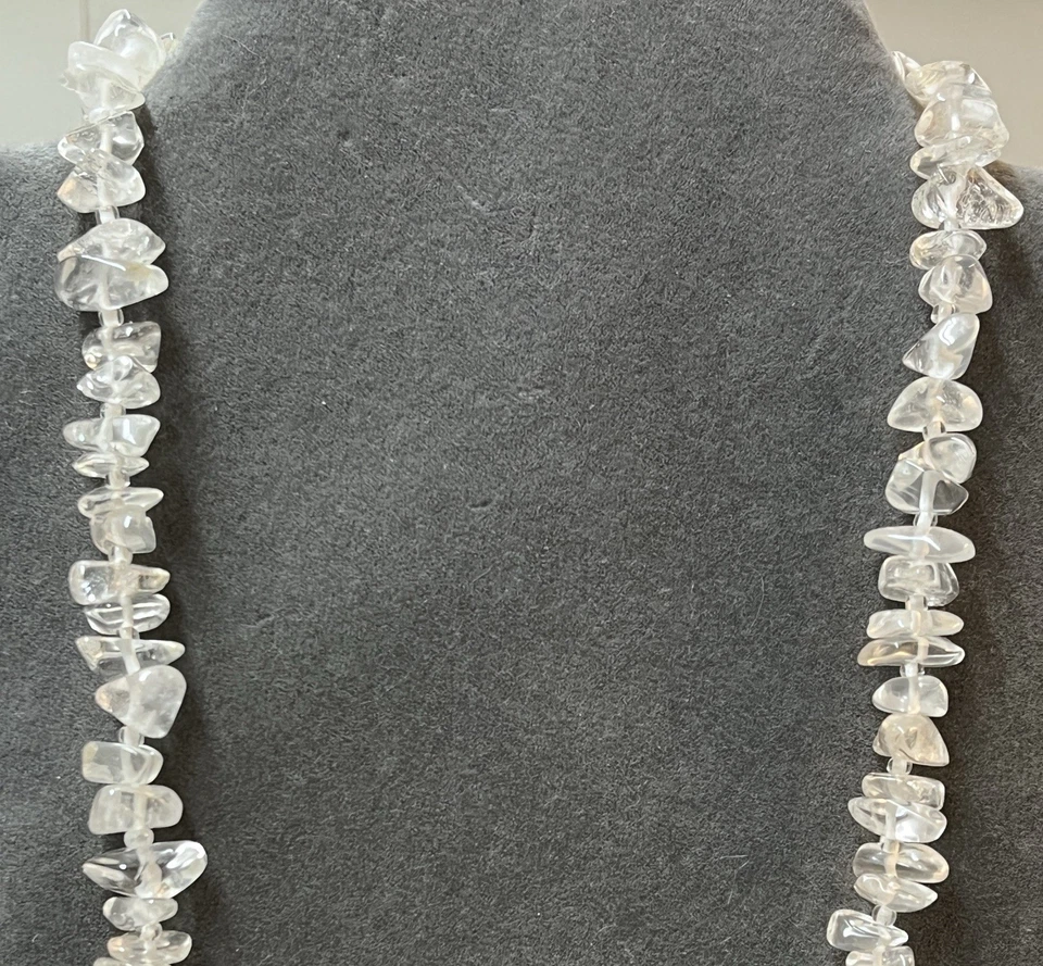 Collar Vintage Cuarzo Pepita Femenino 23" Capas Naturalista Bohemio Hippie Foto 3 de 4