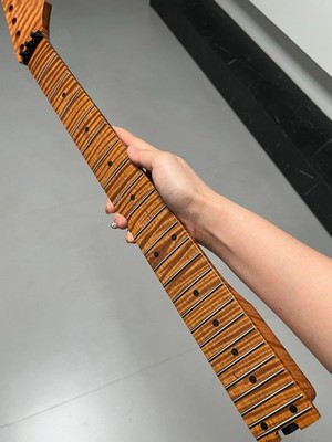 AAAA Floyd nut 24fret Roasted flame Maple Guitar Neck Wheel truss rods Satin