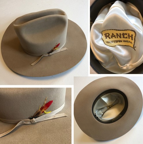Chapeau Noir Ranch Western Wear - Ouverture 7.5 Pouces (occasion, Style Cowboy)