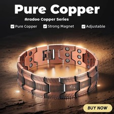 3X Ultra Strength Magnetic Bracelet for Men Pure Copper Bracelet
