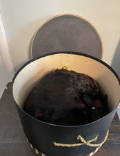 Antique 1 Head MINK FUR MUFF HAND WARMER- Cotton Lined 12  x 9   W/ Box