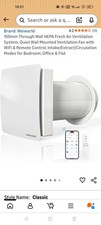 Weiworld 150mm Through Wall Fan Smart Wi-Fi HEPA Fresh Air Ventilation System