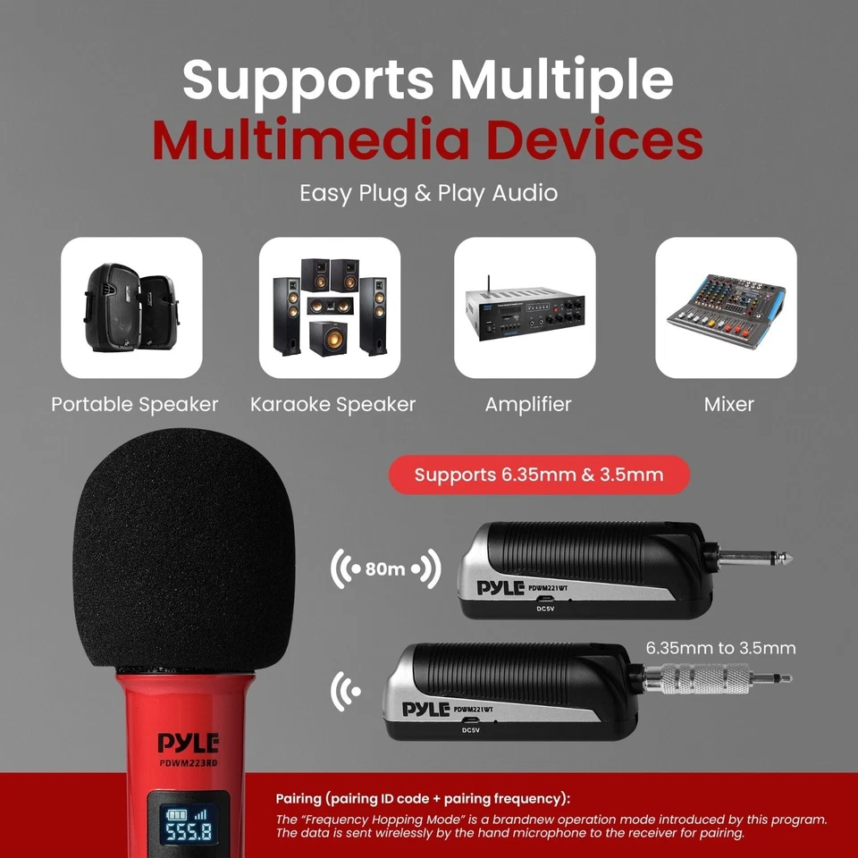 Pyle Addressable UHF 4 Channel Wireless Microphone System - Image 4 of 4