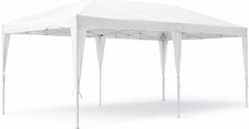 VivaGarden Gazebo da Giardino 6x3 mt Pieghevole Acciaio/Tessuto Bianco